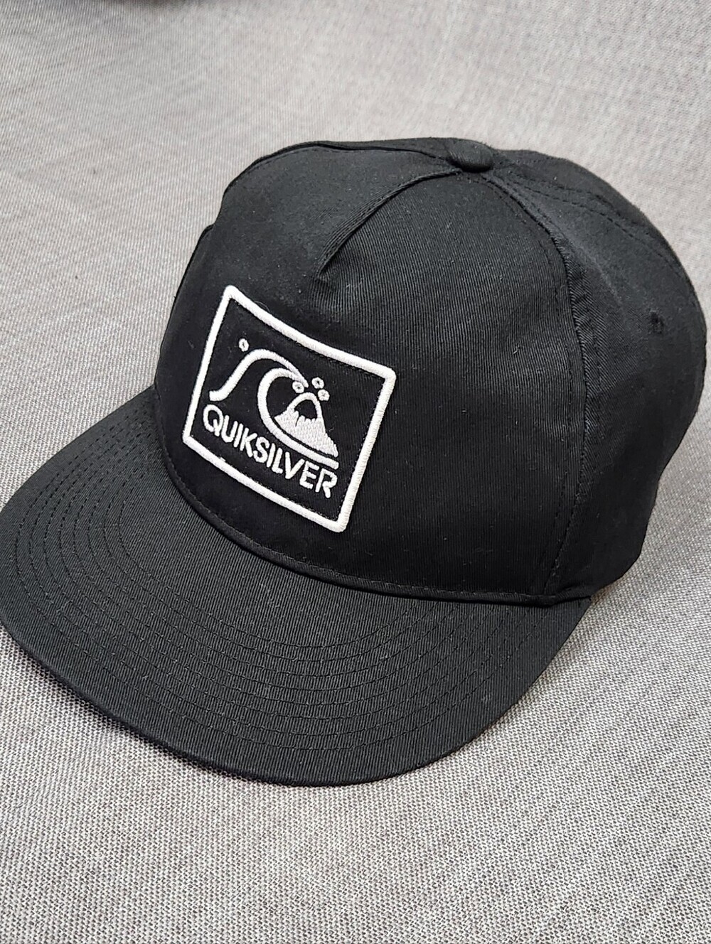 Quicksilver Logo Structured Black Adjustable Hat.  Unisex